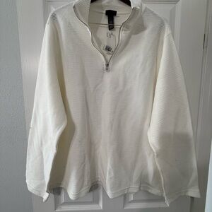 H&M Cream Zip-Up Sweater for Men